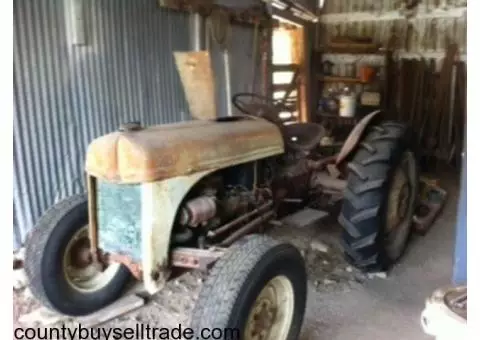 1947 Ford 8N tractor with shredder